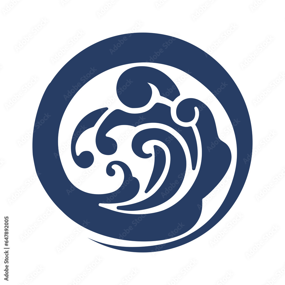 Japanese round ocean wave symbol Japanese round ocean wave symbol