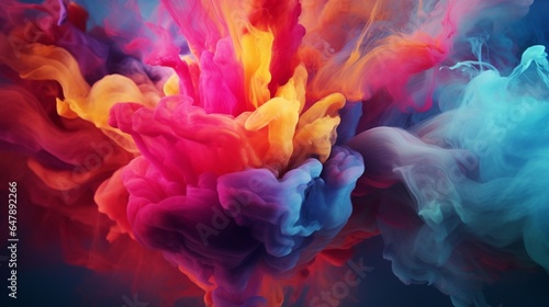 Craft an artistic masterpiece with mesmerizing smoke formations weaving through a tapestry of vivid, harmonious hues.