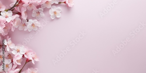 blossom on pink background  generative AI