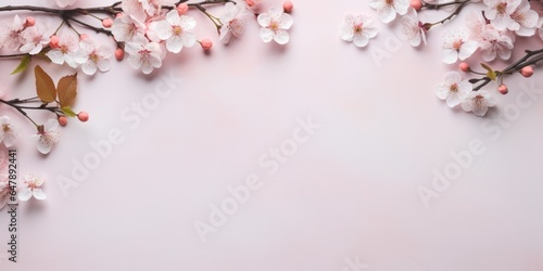 blossom on pink background, generative AI