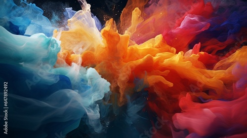 Create a visually striking abstract artwork, where colors and textures collide in a mesmerizing display of creativity.