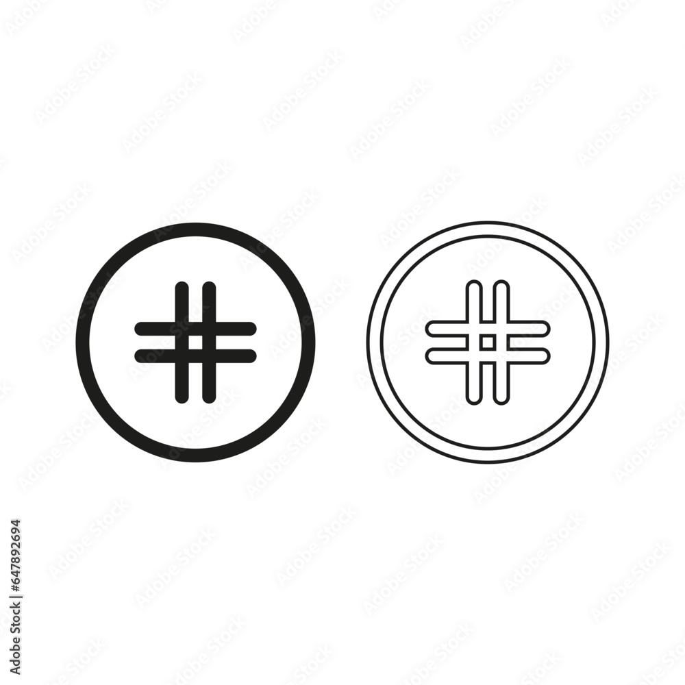 Fototapeta premium Hashtag icon set. Vector illustration. EPS 10.