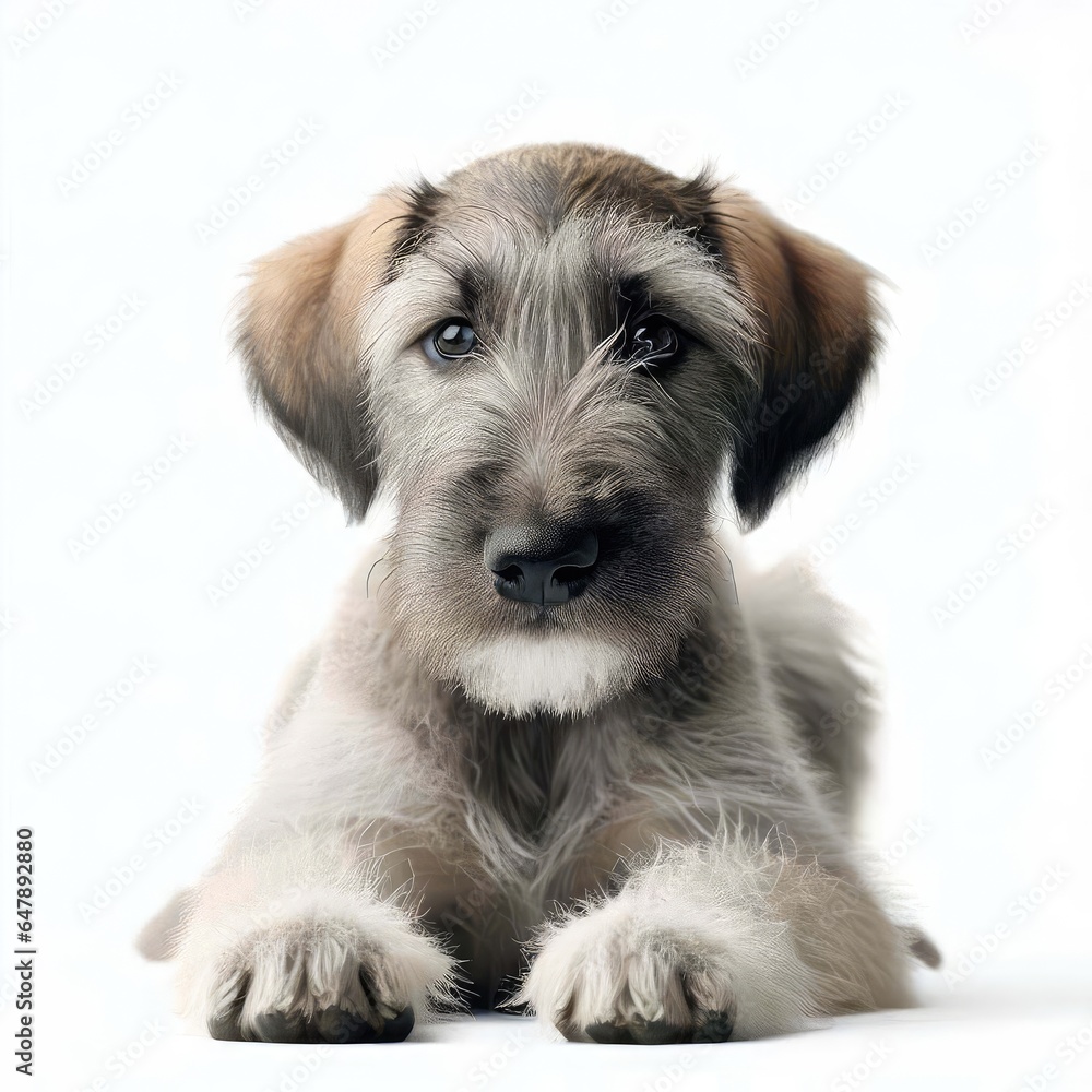 Captivating Irish Wolfhound Pup Pose, Generative AI