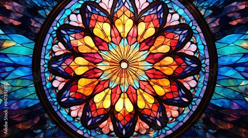 Design a kaleidoscope of jewel-toned fragments, capturing the essence of stained glass.