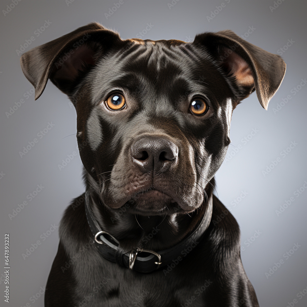 Cute black and brown pitbull