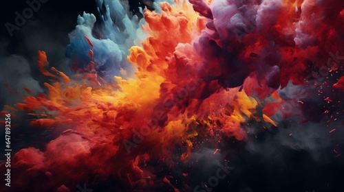 Develop an AI masterpiece that encapsulates the beauty of a colorful explosion, reminiscent of a cosmic event captured by a high-resolution camera.