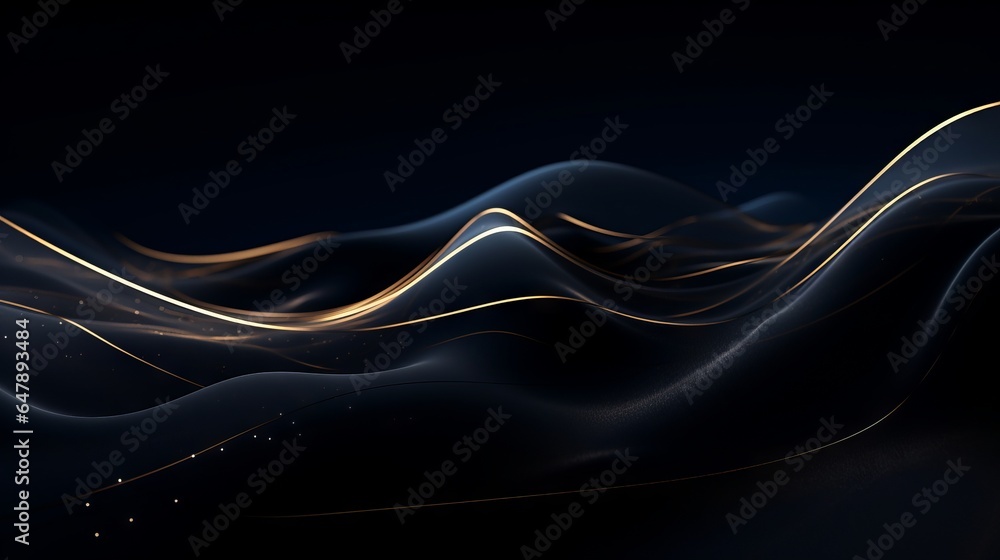 Light Silk Waves of Deep Gold and Dark Blues Graphic Background Light Silk Waves of Deep Gold and Dark Blues Graphic Background