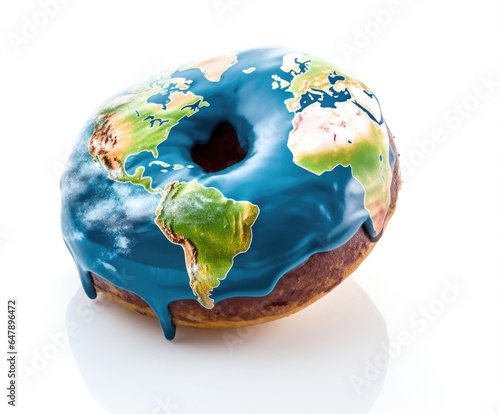 The planet Earth, but with the shape of a sweet donut