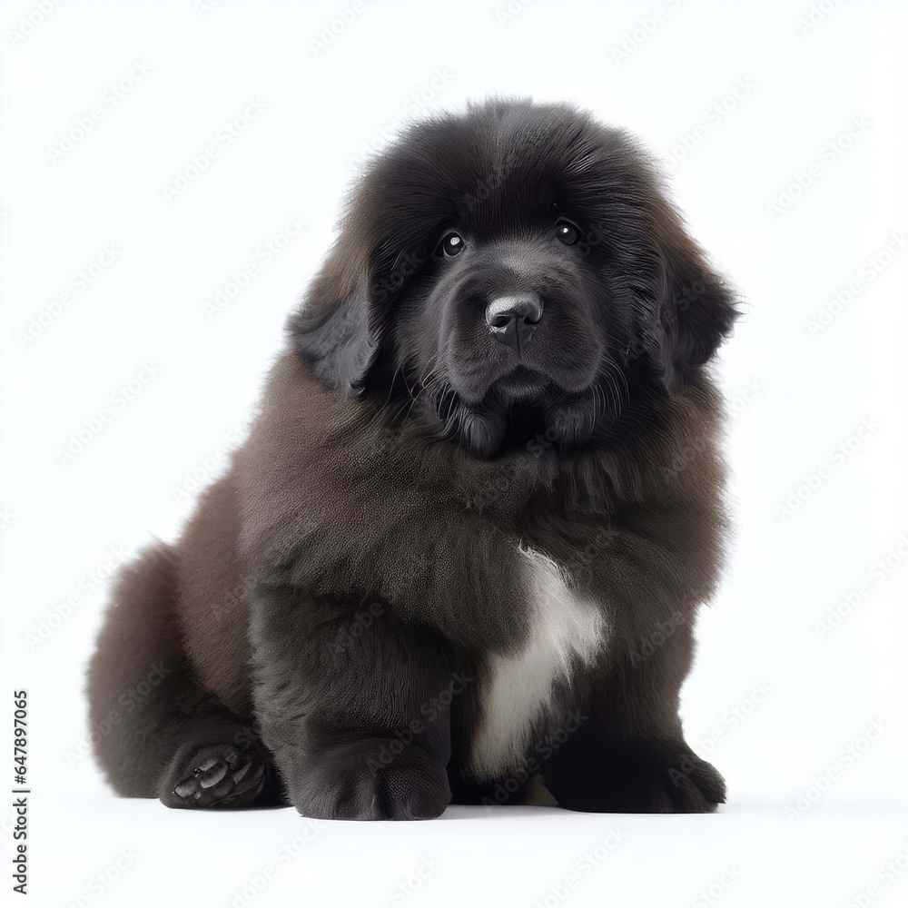 Baby Newfoundland's Fluffy Fur, Generative AI Baby Newfoundland's Fluffy Fur, Generative AI