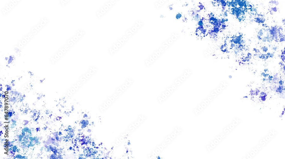 Blue paint stains with transparent background. Splash background with drops and stains. Blue paint stains with transparent background. Splash background with drops and stains.