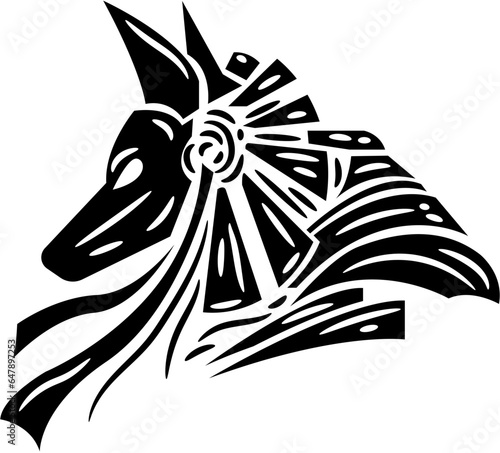 Anubis head silhouette for logo
