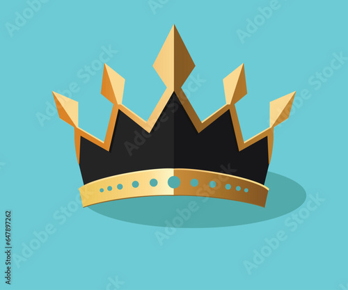 Golden crown icon, logo vector illustration