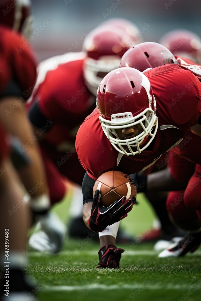 American football players in a game. Generative AI American football players in a game. Generative AI