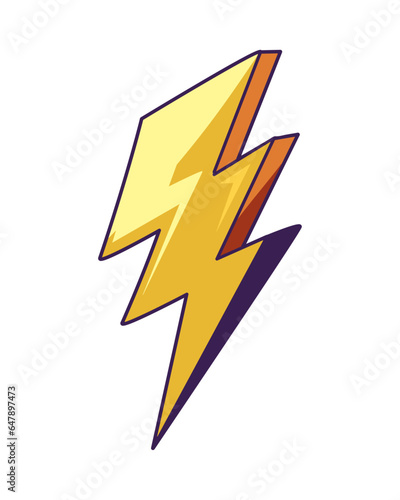 nineties pop art style thunderbolt
