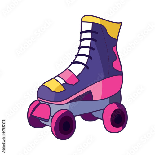 nineties pop art style roller skate