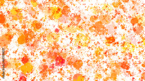 Orange paint stains with transparent background. Splash background with drops and stains. 