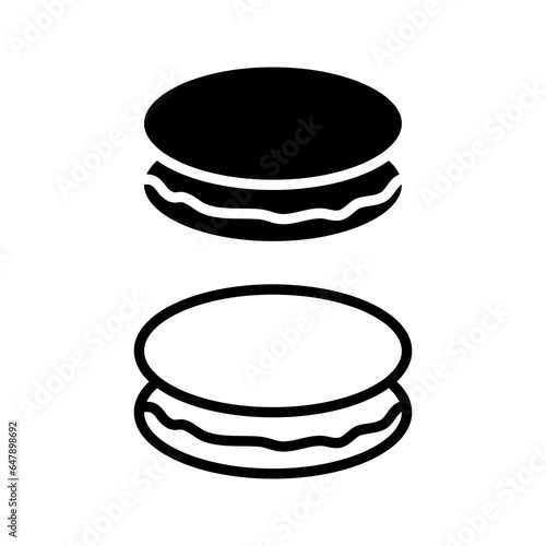 Macaron cake line icon. linear and filed icon, French macaroon outline vector icon. flat illustration on white background..eps