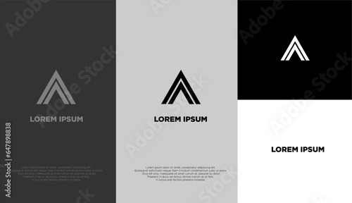 Simplre modern logo of letter A with the different background colours