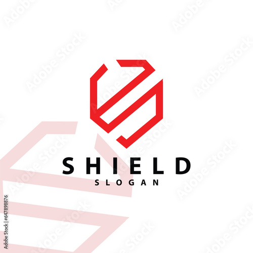 Simple Minimalist Security Shield Logo Design Vector Illustration Template