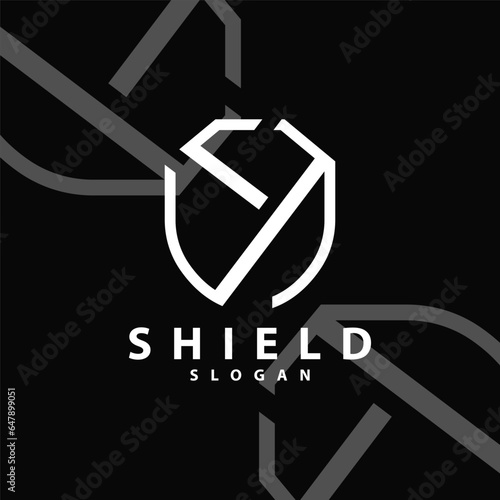 Simple Minimalist Security Shield Logo Design Vector Illustration Template