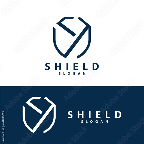 Simple Minimalist Security Shield Logo Design Vector Illustration Template