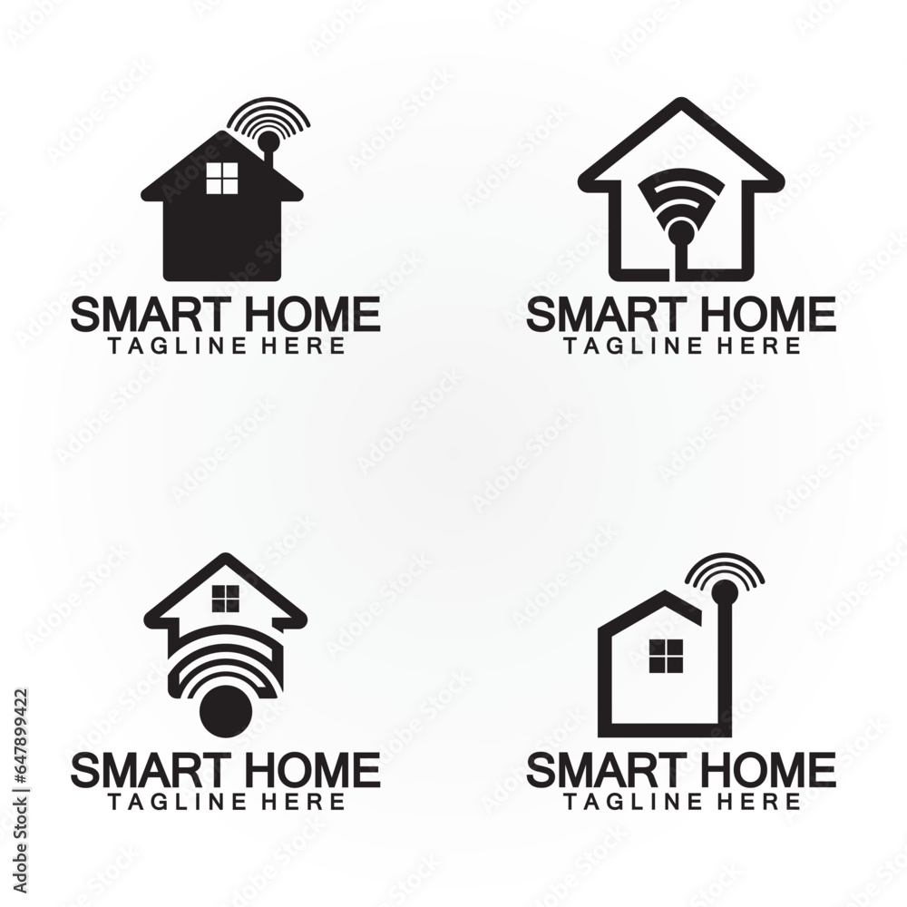 Smart Home Tech signal wifi wireless Logo Vector design template Smart Home Tech signal wifi wireless Logo Vector design template