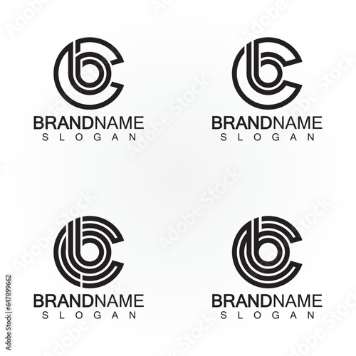 Alphabet letters monogram logo CB,BC,B and C, elegant and Professional letter icon design