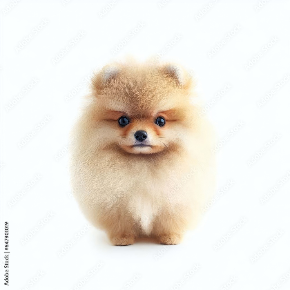 Pomeranian Puppy's Bright Eyes, Generative AI