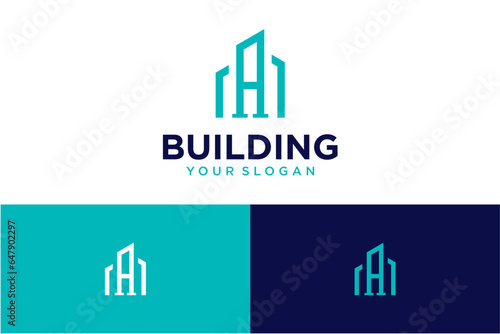 building logo design with the letter a