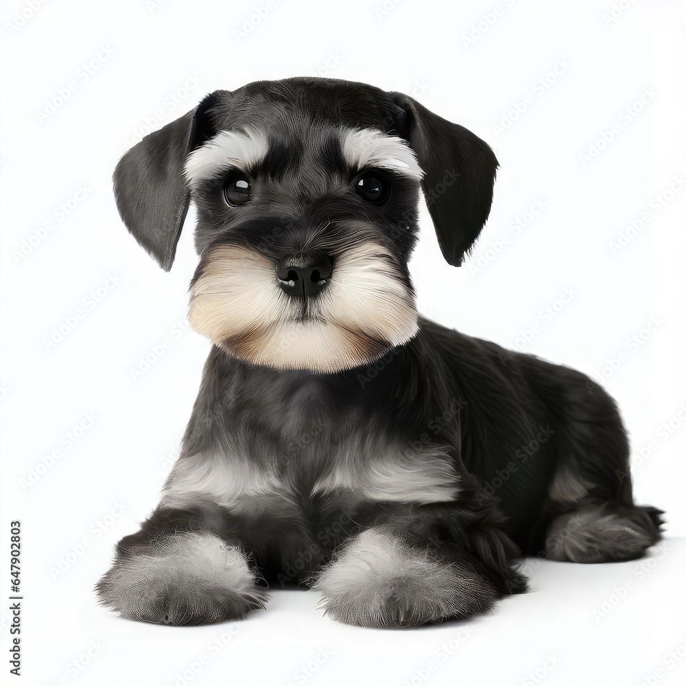 Heartwarming Miniature Schnauzer Puppy, Generative AI