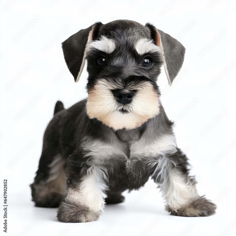 Adorable Baby Miniature Schnauzer Pup, Generative AI