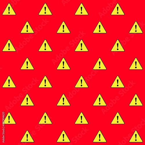 Warning Sign Vector Seamless Pattern