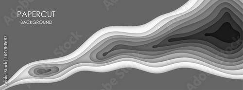  Modern paper cut art cartoon abstract wave background. Banner, flyer, presentation and poster template. 3d Origami Design. Vector illustration