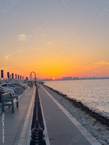 sunset at doha port 