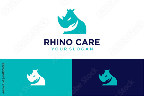 rhino logo design with care