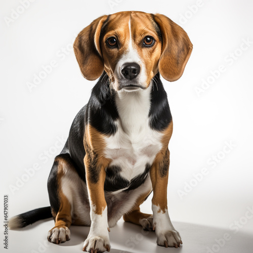 cute brown black and white beagle