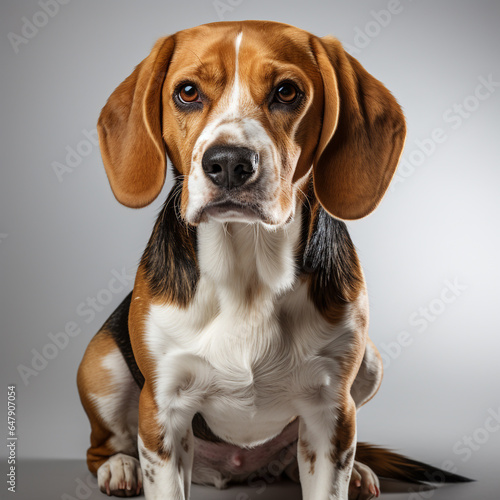 cute brown black and white beagle