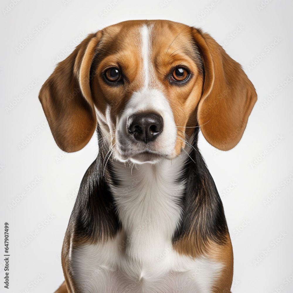 cute brown black and white beagle