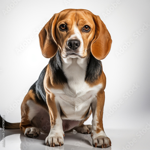 cute brown black and white beagle