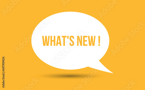 Whats new speech bubble vector illustration. Communication speech bubble with Whats new text