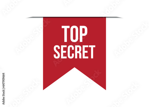 top secret red vector banner illustration isolated on white background
