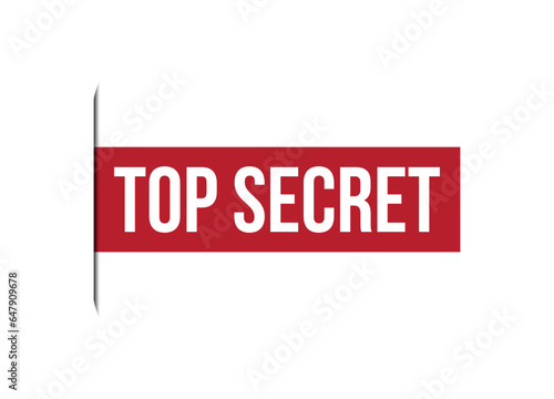 top secret red vector banner illustration isolated on white background