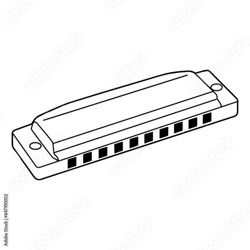 harmonica line vector illustration
