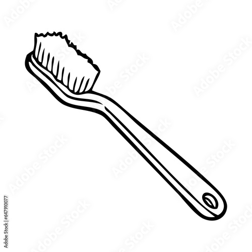 toothbrush line vector illustration