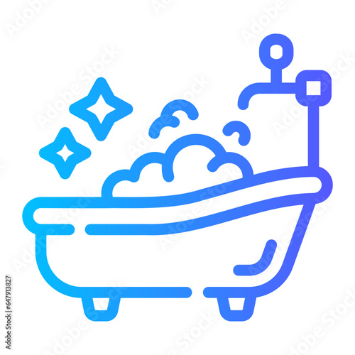 bathtube cleaning Line Gradient Icon