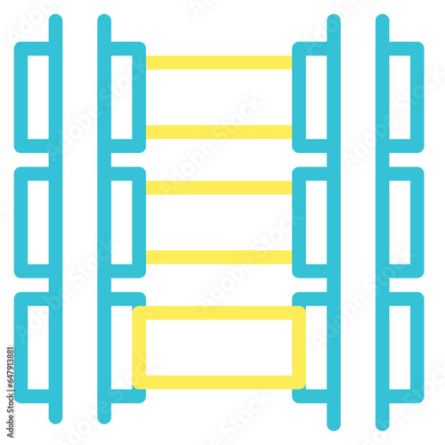  track, transport, train, railway, railroad, transportation,  Icon, Line color style icon vector illustration, Suitable for website, mobile app, print, presentation, infographic and any other project.