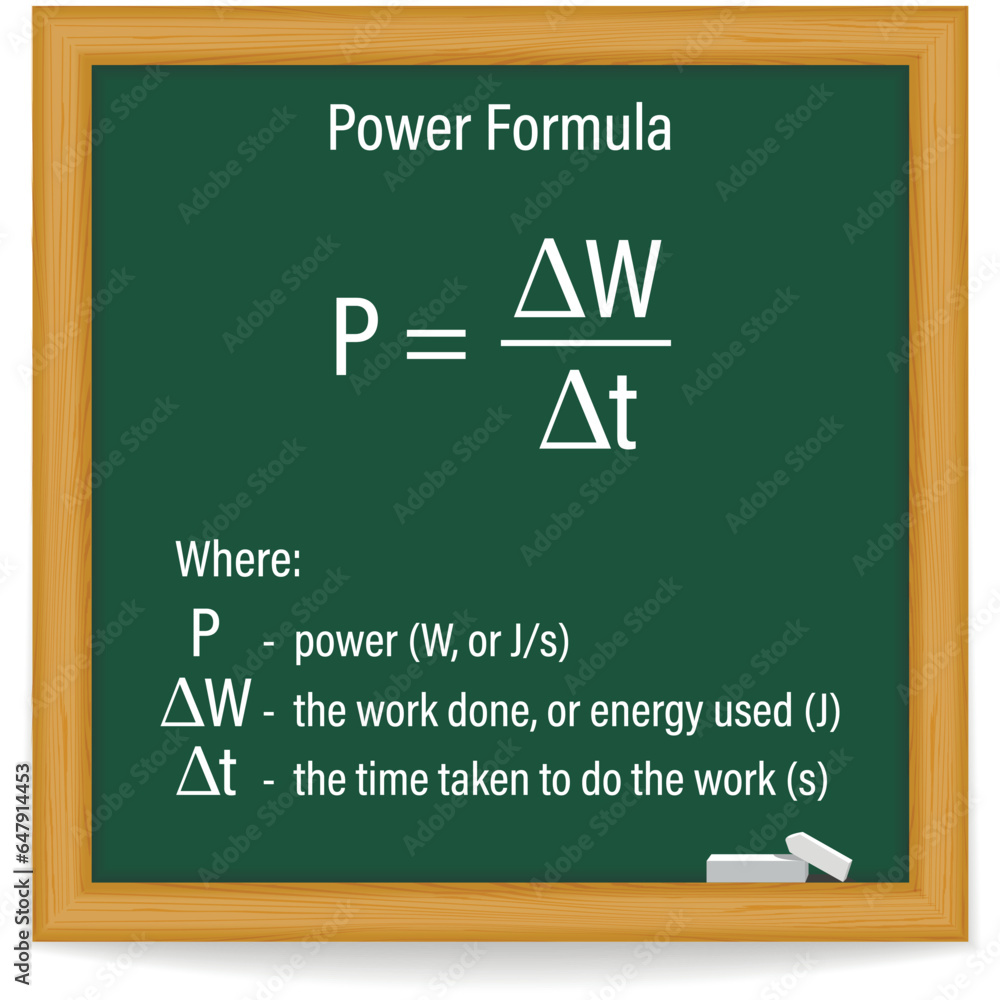 Power Formula On A Green Chalkboard Education Science Formula power-formula-on-a-green-chalkboard-education-science-formula