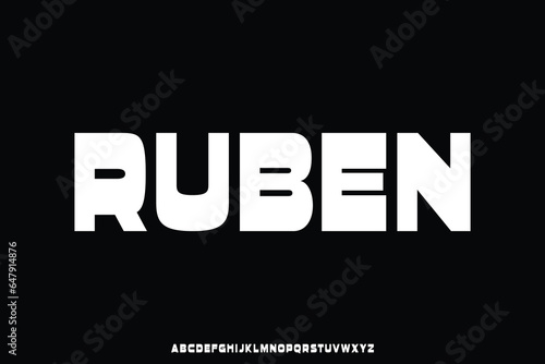 Bold decorative sans serif retro style alphabet display font vector illustration