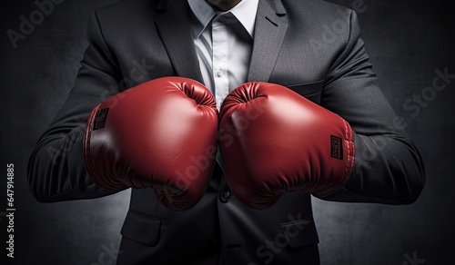 Businessman wearing boxing gloves © Virtual Art Studio