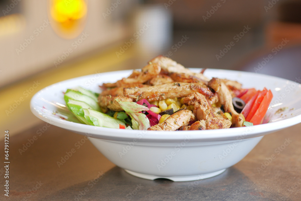 vegetable salad with grilled chicken vegetable salad with grilled chicken